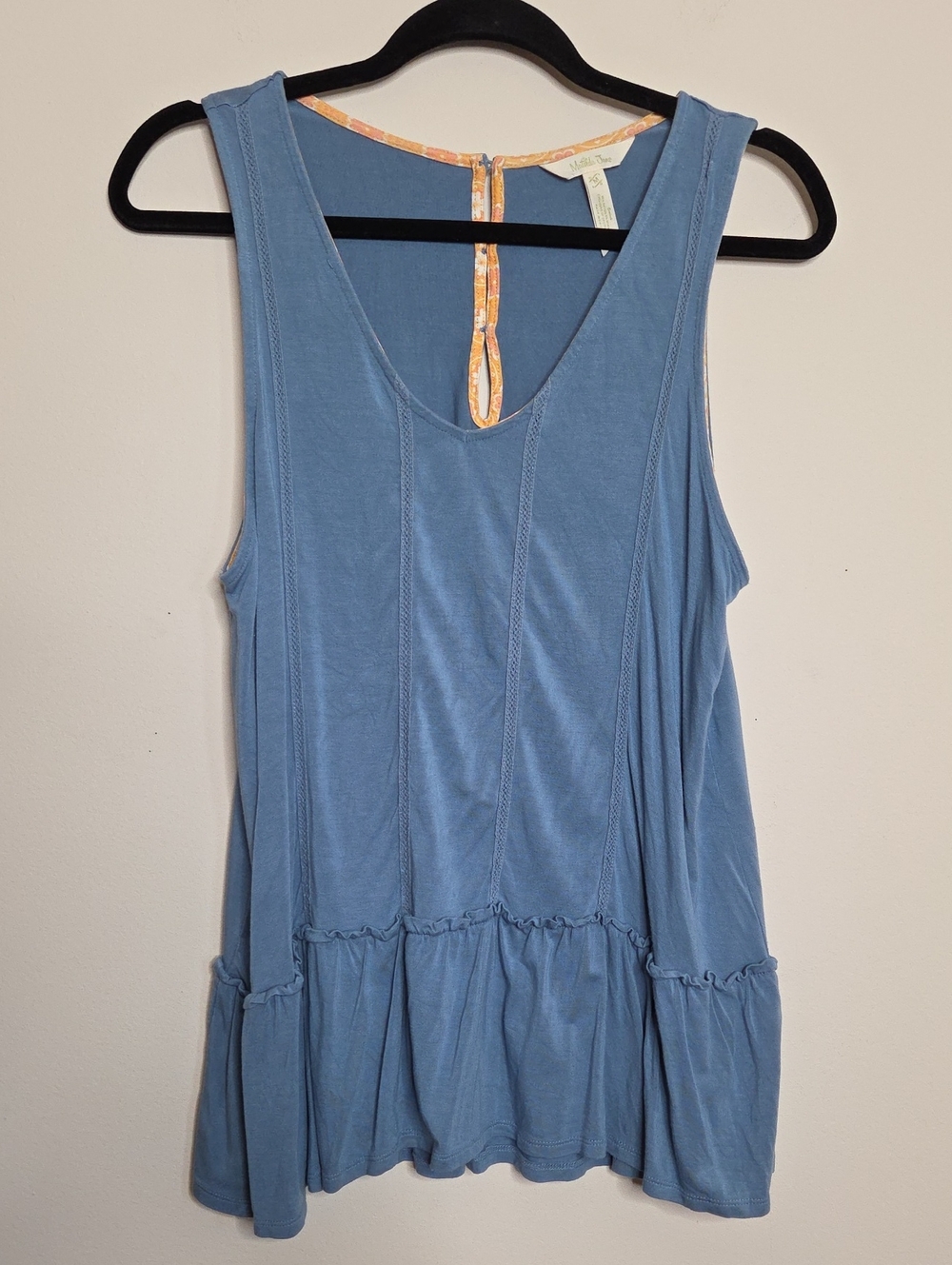 Matilda Jane Blue Ruffle-Hem Sleeveless Tank